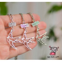 Кулон для троих друзей "Best Friends Forever. Ласточки". Цена за набор